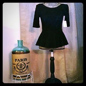 Free People Lace Peplum Top